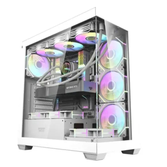 Darkflash DS900 Glass Mid-Tower ATX Case – White - PakByte Computers 