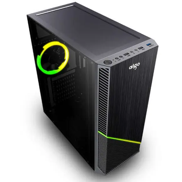 DarkFlash Aigo Rainbow-1 RGB Gaming Casing - Black - PakByte Computers 