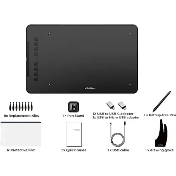 XP-PEN Deco 03 Graphics Drawing Tablet with Battery-Free Passive Stylus - PakByte Computers 