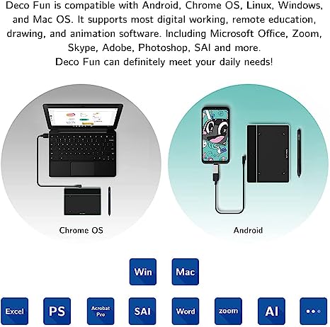 XP-PEN Deco Fun XS 4x3 Inch Ultrathin Graphic Tablet - PakByte Computers 