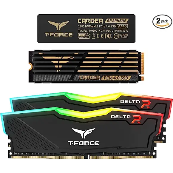 T-Force Delta RGB DDR4 3600 MHZ 32GB (16x2) Desktop Memory - Black - PakByte Computers 