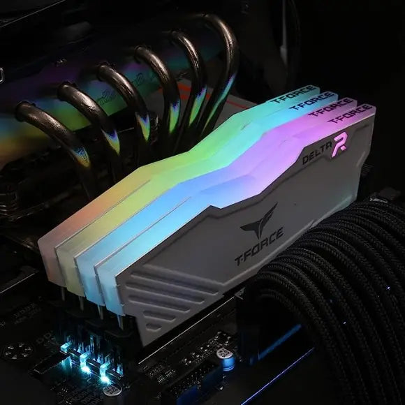 T-Force Delta RGB DDR4 3600MHZ 32GB (16x2) Desktop Gaming Memory - White - PakByte Computers 