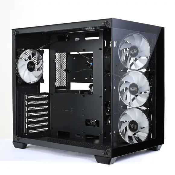 EASE Tempered Glass Gaming Case EC124B - Black - PakByte Computers 