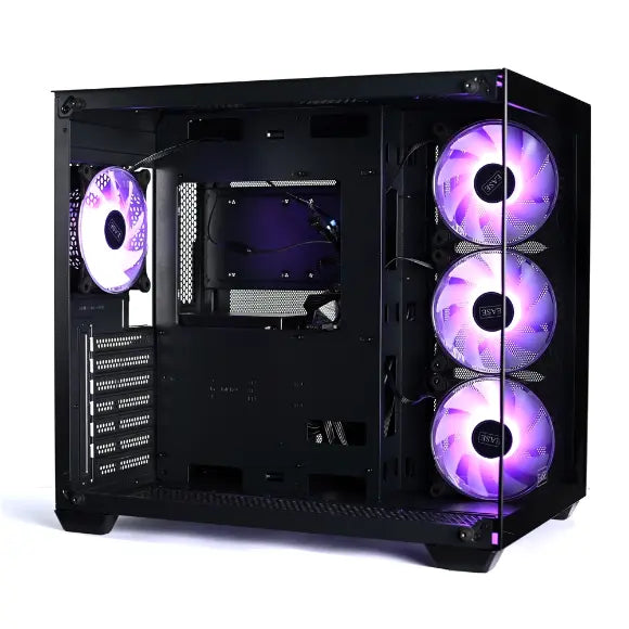 EASE Tempered Glass Gaming Case EC124B - Black - PakByte Computers 