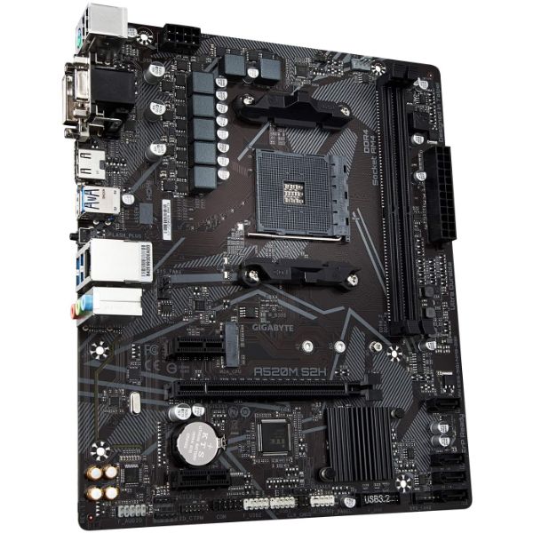 GIGABYTE A520M S2H mATX AM4 4+3 Phases Digital PWM, GIGABYTE Gaming GbE LAN RGB Fusion 2.0 Motherboard - PakByte Computers 