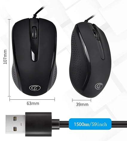 GOFREETECH GFT-M011 Wired Mouse Black - PakByte  