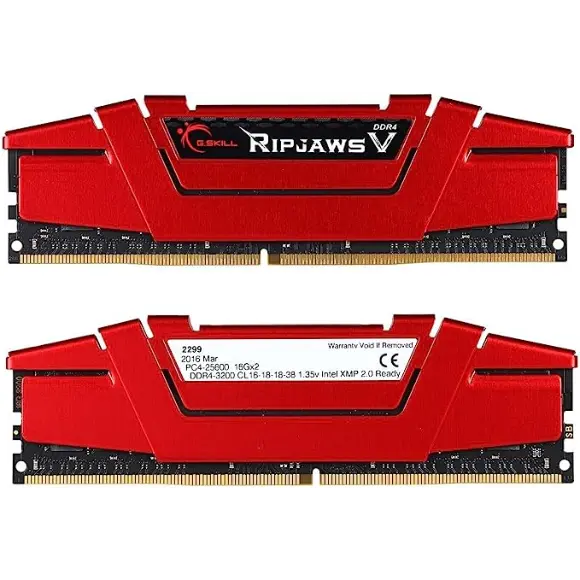 G.Skill Ripjaws V 3600MHZ 32GB (16x2) DDR4 Desktop Memory - PakByte Computers 