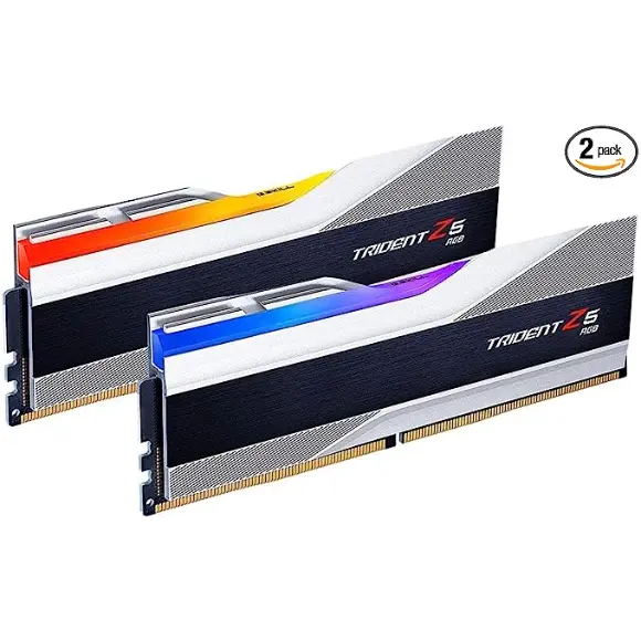 G.Skill Trident Z5 RGB 5200MHZ 32GB (16x2) DDR5 Desktop Memory - Metallic Silver - PakByte Computers 