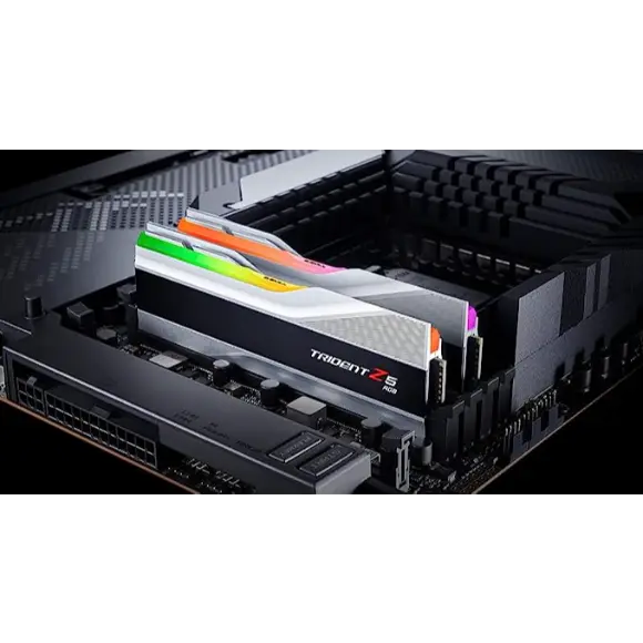 G.Skill Trident Z5 RGB 5200MHZ 32GB (16x2) DDR5 Desktop Memory - Metallic Silver - PakByte Computers 