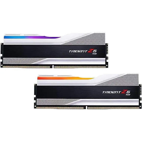 G.Skill Trident Z5 RGB 5200MHZ 32GB (16x2) DDR5 Desktop Memory - Metallic Silver - PakByte Computers 