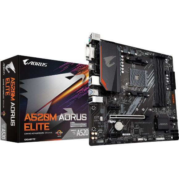 Gigabyte A520M AORUS ELITE mATX AM4 Motherboard - PakByte Computers 