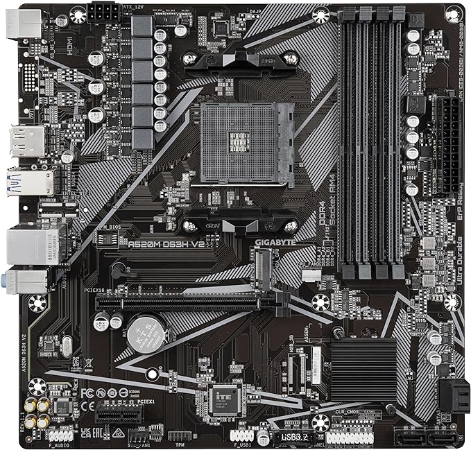 GIGABYTE A520M DS3H V2 Motherboard - PakByte Computers 