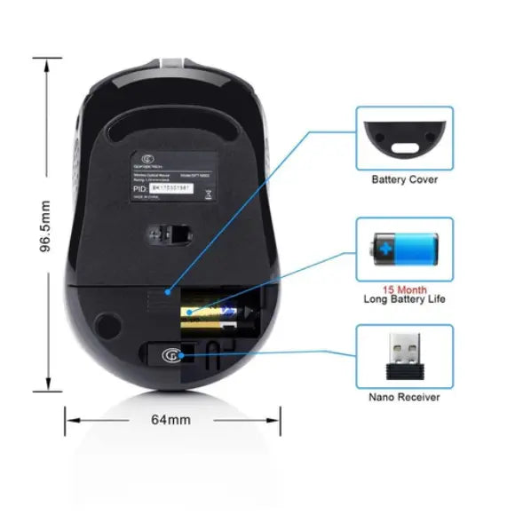 GOFREETECH GFT-M003 Wireless Mouse - PakByte Computers 