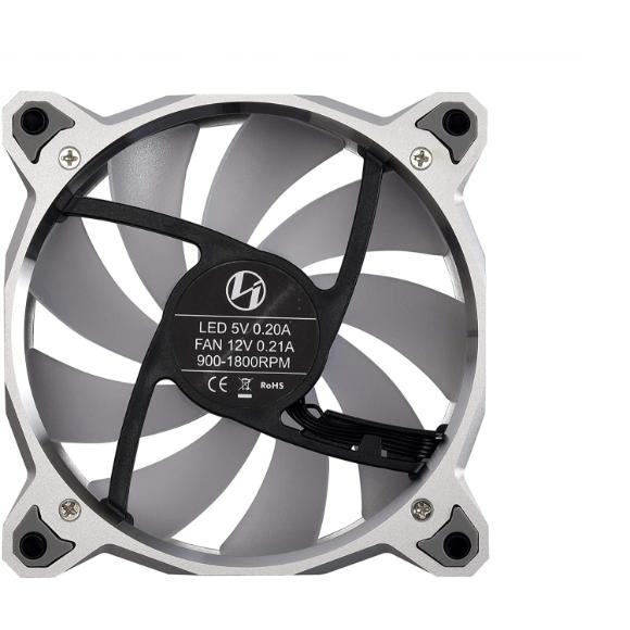 LIAN LI Bora Digital Series (Silver Frame) RGB BR DIGITAL-3R S, 120mm Addressable RGB LED PWM Fan, 3 Fans Pack - PakByte Computers 