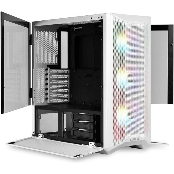 Lian Li LANCOOL II MESH RGB White LAN2MRW Tempered Glass ATX Case -White Color -LANCOOL II MESH RGB White - LAN2MRW - PakByte Computers 