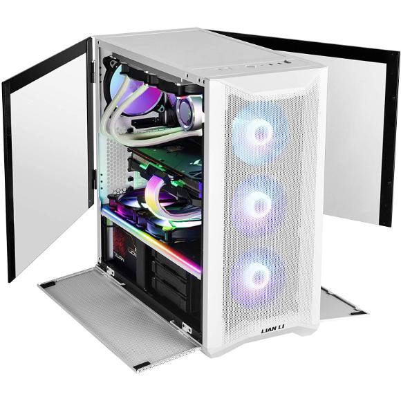 Lian Li LANCOOL II MESH RGB White LAN2MRW Tempered Glass ATX Case -White Color -LANCOOL II MESH RGB White - LAN2MRW - PakByte Computers 