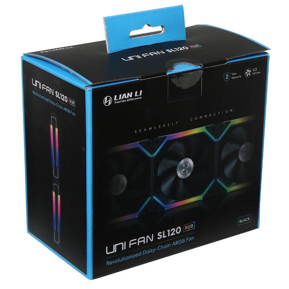 Lian Li UNI SL120 120mm RGB Triple Pack Cooling Fan (Black) - PakByte Computers 