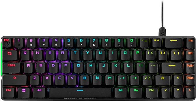 ASUS ROG Falchion Ace 65% RGB Gaming Keyboard with NX Red Switches and PBT Keycaps - PakByte Computers 