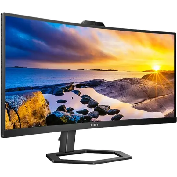 PHILIPS 34E1C5600HE 34" UltraWide Monitor with Built-in Windows Hello Webcam & Noise Canceling Mic - PakByte Computers 