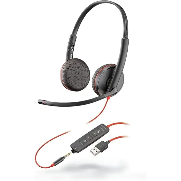 Plantronics C3225 USB-A Blackwire Headset - PakByte Computers 