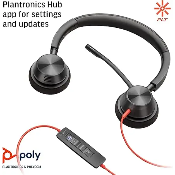 Plantronics C3320 Blackwire USB-C Heasdset - Black - PakByte Computers 