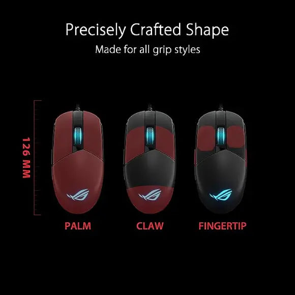 ASUS ROG Strix Impact III Gaming Mouse - Black - PakByte Computers 