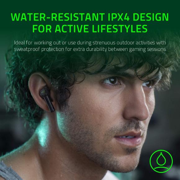 Razer Hammerhead True Wireless Bluetooth Gaming Earbuds: 60ms Low-Latency - IPX4 Water Resistant - Touch Enabled - Classic Black - PakByte Computers 