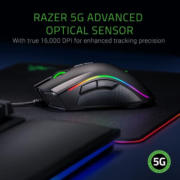 Razer Mamba Elite Wired Gaming Mouse: 16,000 DPI Optical Sensor - PakByte Computers 