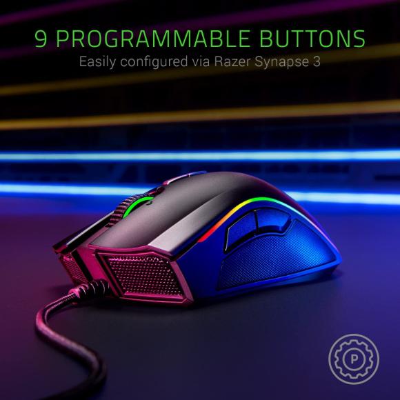 Razer Mamba Elite Wired Gaming Mouse: 16,000 DPI Optical Sensor - PakByte Computers 