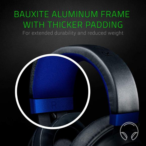 Razer Kraken Gaming Headset: For PC, PS4, PS5, Switch, Xbox One, Xbox Series X & S, Mobile - 3.5 mm Headphone Jack - Black/Blue - PakByte Computers 