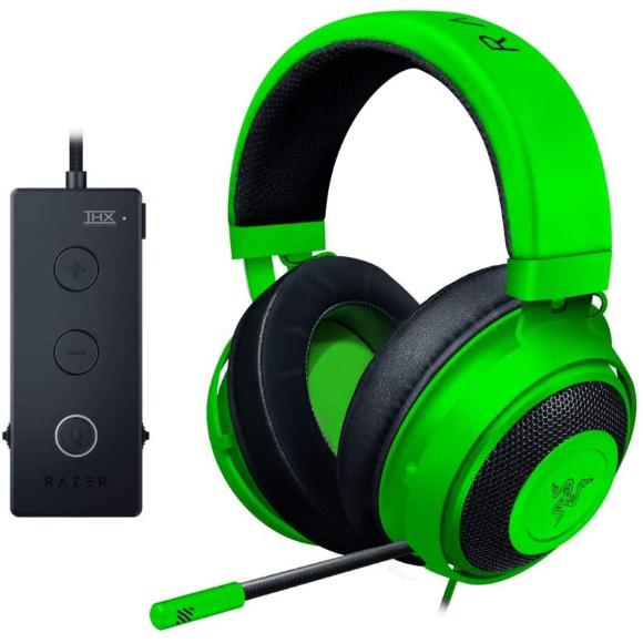 Razer Kraken Tournament Edition THX 7.1 Surround Sound Gaming Headset: Retractable Noise Cancelling Mic - USB DAC – Green - PakByte Computers 