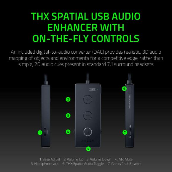 Razer Kraken Tournament Edition THX 7.1 Surround Sound Gaming Headset: Retractable Noise Cancelling Mic - USB DAC – Green - PakByte Computers 