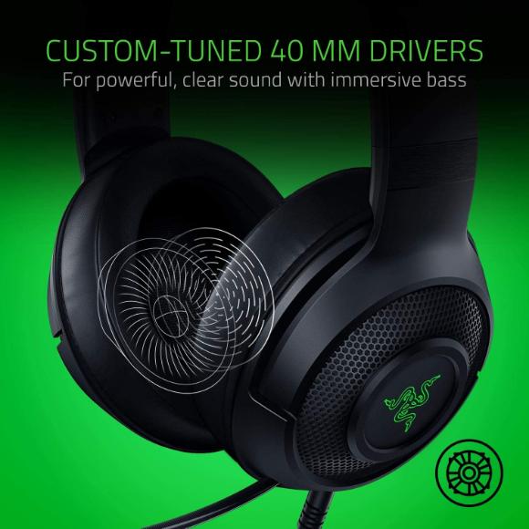 Razer Kraken X USB Ultralight Gaming Headset: 7.1 Surround Sound - Classic Black - PakByte Computers 