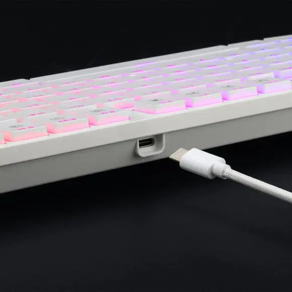 REDRAGON K539 Anubis Wireless RGB Mechanical Keyboard - White - PakByte Computers 