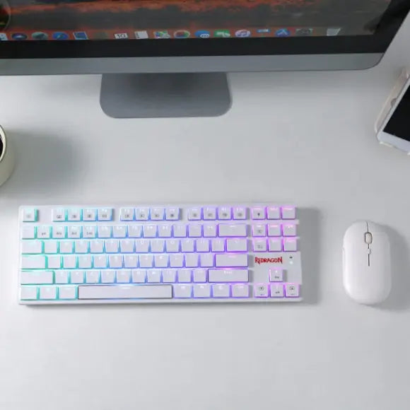 REDRAGON K539 Anubis Wireless RGB Mechanical Keyboard - White - PakByte Computers 