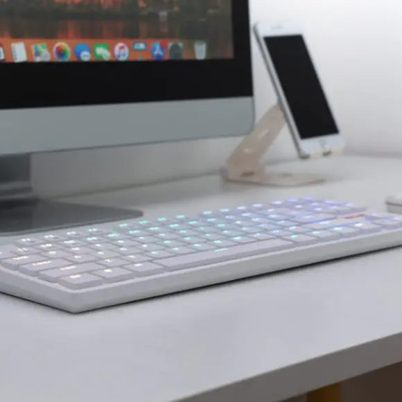 REDRAGON K539 Anubis Wireless RGB Mechanical Keyboard - White - PakByte Computers 