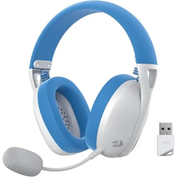 Redragon IRE PRO H848 Bluetooth Wireless Gaming Headset - White & Blue - PakByte Computers 