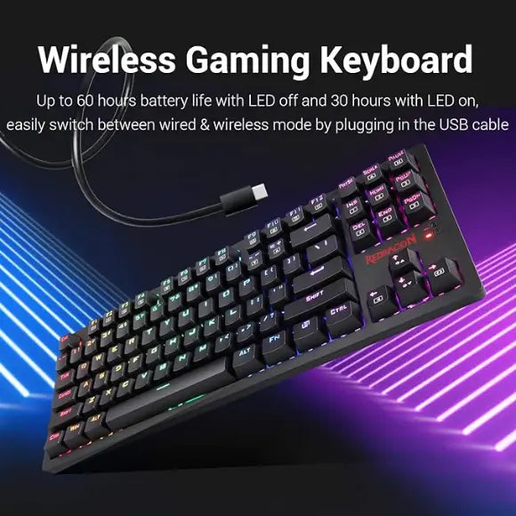 Redragon Knight K598 TKL Wireless Mechanical Keyboard - PakByte Computers 