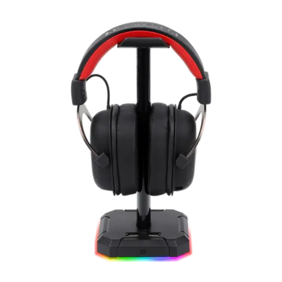 Redragon HA300 Scepter Pro Headset Stand RGB Backlit Gaming Headphone Stand with Supporting Bar - PakByte Computers 