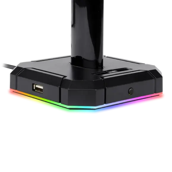 Redragon HA300 Scepter Pro Headset Stand RGB Backlit Gaming Headphone Stand with Supporting Bar - PakByte Computers 