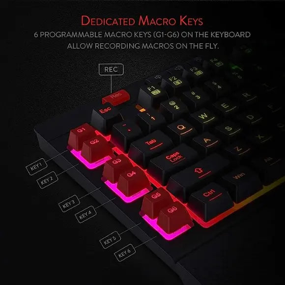 Redragon K512 Shiva RGB Backlit Membrane Gaming Keyboard - PakByte Computers 