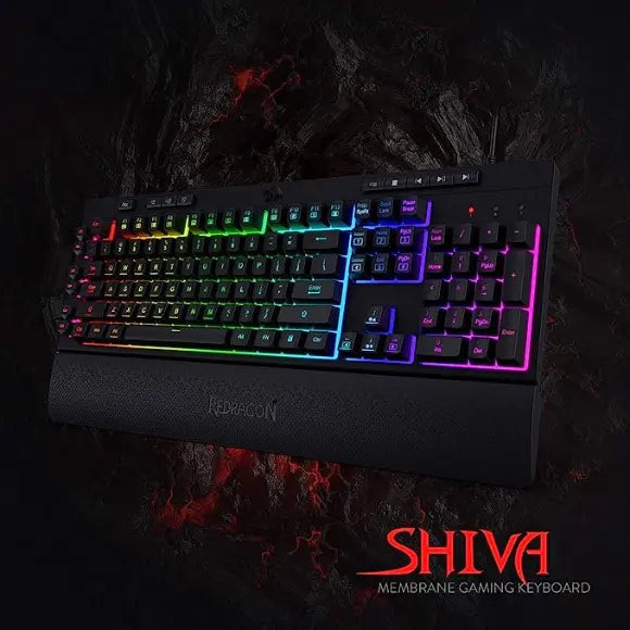 Redragon K512 Shiva RGB Backlit Membrane Gaming Keyboard - PakByte Computers 