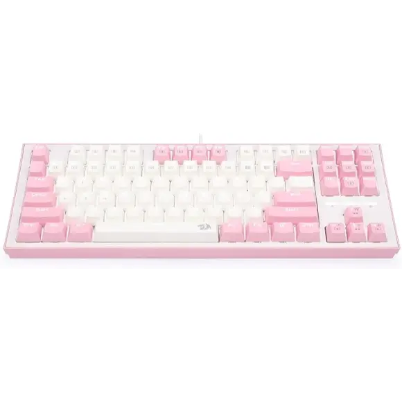 Redragon WIB BES K611 Dual Color Keys Mechanical Gaming Keyboard - White/Pink - PakByte Computers 