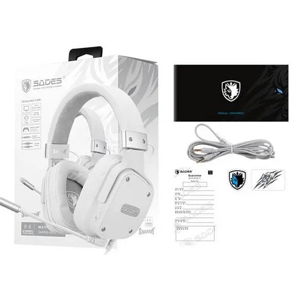 SADES SnowWolf SA-7225 Gaming Stereo Headphones with Noise-Reduction Microphone - PakByte Computers 