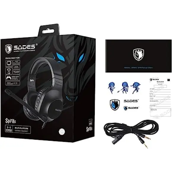 SADES Spirits SA-721 Stereo Gaming Headset - Black - PakByte Computers 