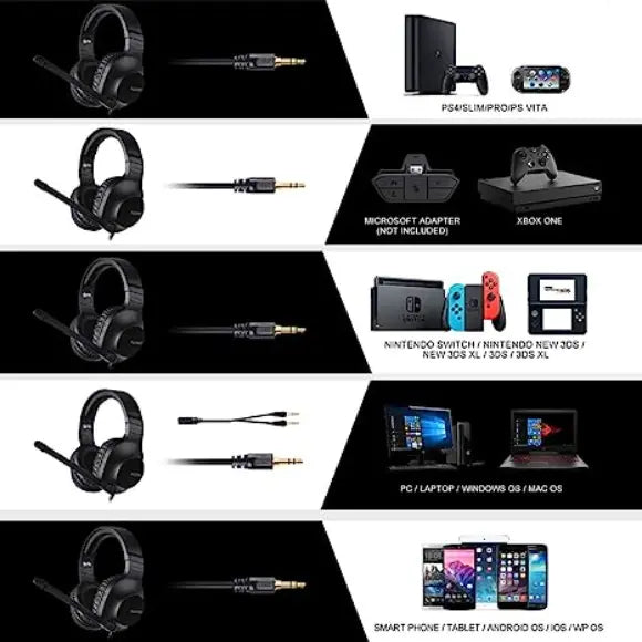 SADES Spirits SA-721 Stereo Gaming Headset - Black - PakByte Computers 