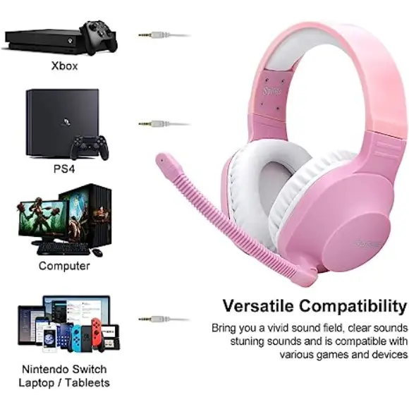 SADES Spirits SA-721 Stereo Gaming Headset - Pink - PakByte Computers 