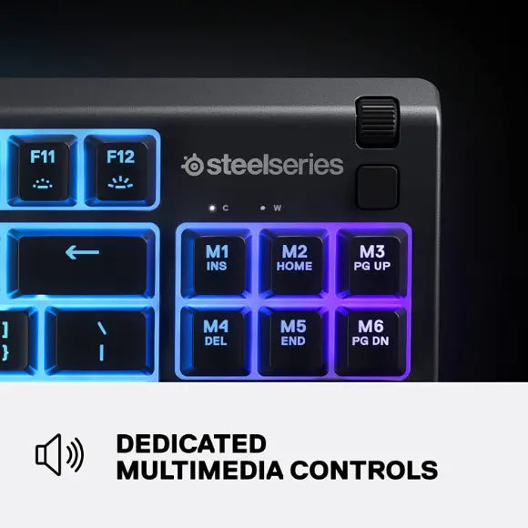 SteelSeries Apex 3 TKL Wired Gaming Keyboard with RGB Backlighting – Black (64831) - PakByte Computers 