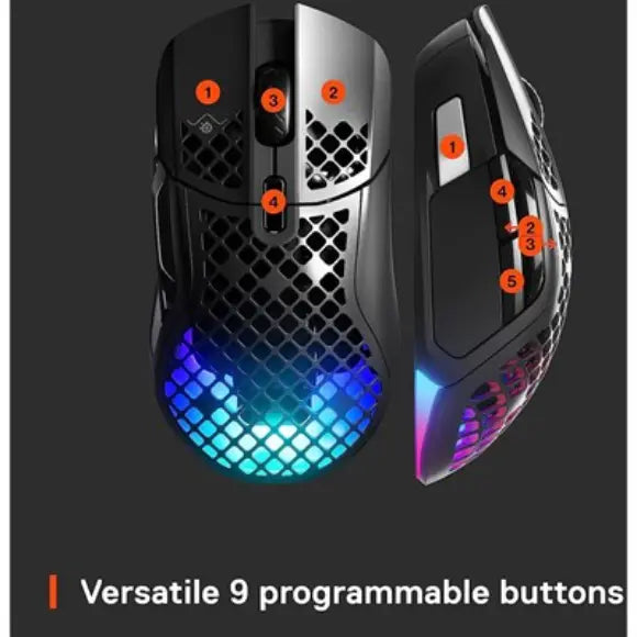 SteelSeries Aerox 5 Wireless Gaming Mouse - Black (62406) - PakByte Computers 