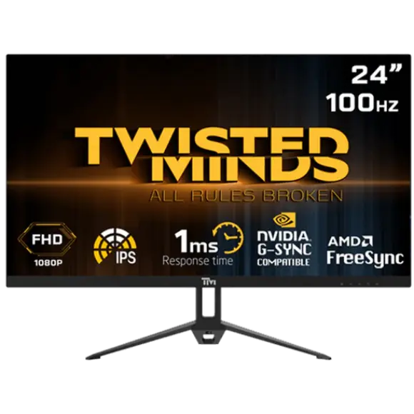 Twisted Minds 24,FHD ,100 HZ ,IPS,1ms Gaming Monitor TM24FHD100IPS - PakByte Computers 